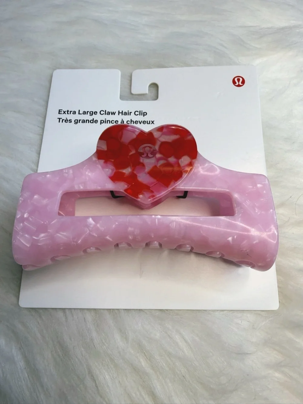 Lululemon Extra Large Claw Hair Clip Heart BBND OXFD NWT